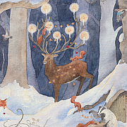 Gemalte Winterlandschaft