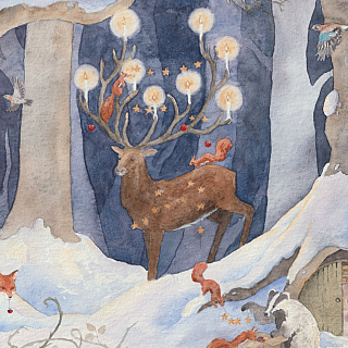 Gemalte Winterlandschaft